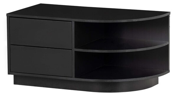 Čierny modulárny TV stolík z borovicového dreva 78x40 cm Finca – WOOOD