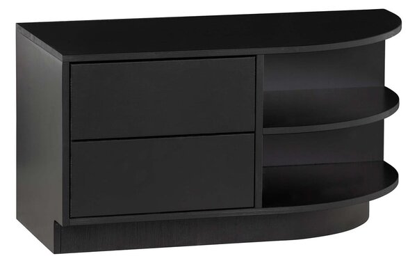 Čierny modulárny TV stolík z borovicového dreva 78x40 cm Finca – WOOOD