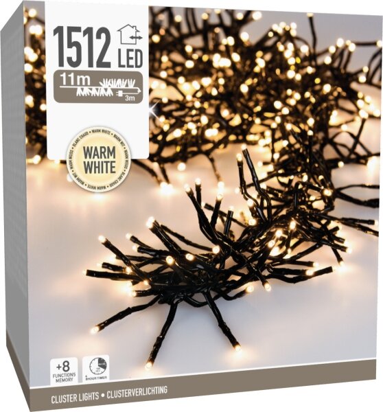 LED vonkajší vianočný reťaz 1512xLED/230V/8 funkcií 14 m IP44 teplá biela
