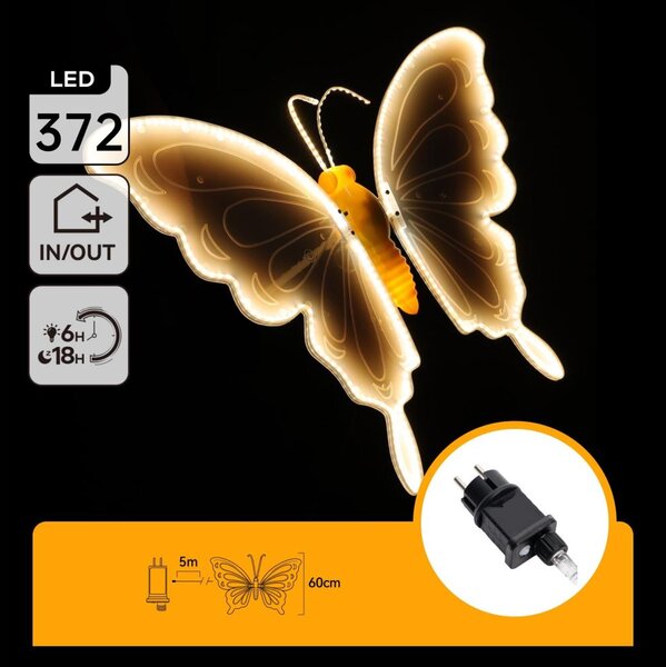 Aigostar - LED vonkajšia dekorácia 306xLED IP44 teplá biela motýľ