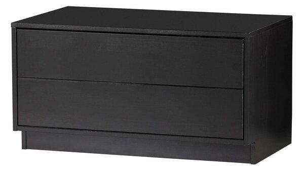 Čierny modulárny TV stolík z borovicového dreva 75x40 cm Finca – WOOOD