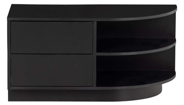 Čierny modulárny TV stolík z borovicového dreva 78x40 cm Finca – WOOOD