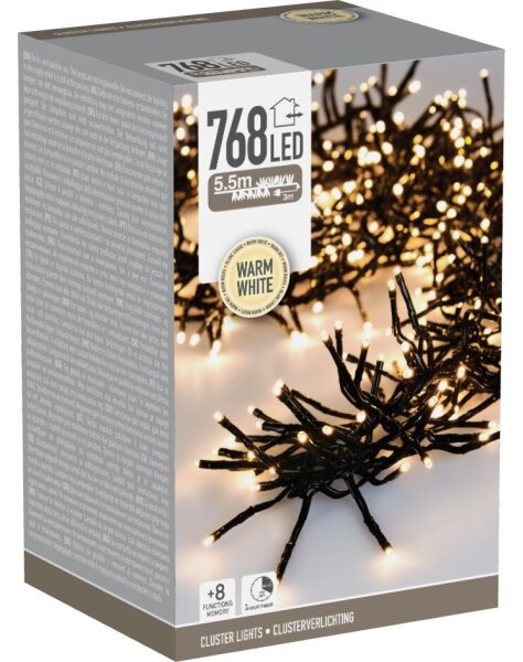 LED Vonkajší vianočný reťaz 768xLED/230V/8 funkcií 8,5 m IP44 teplá biela