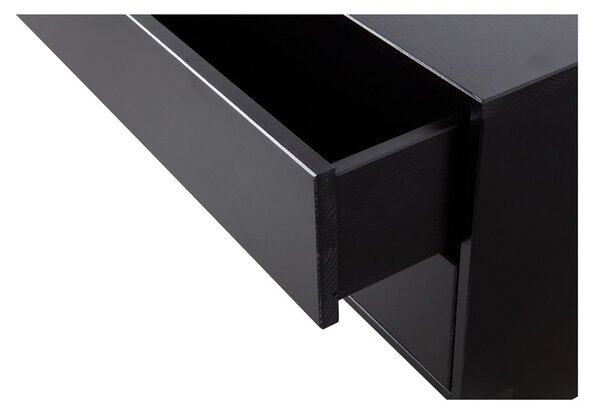 Čierny modulárny TV stolík z borovicového dreva 75x40 cm Finca – WOOOD