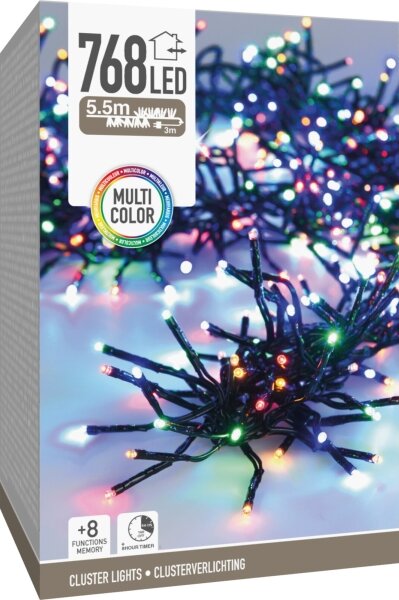 LED Vonkajší vianočný reťazec 768xLED/230V/8 funkcií 8,5 m IP44 viacfarebný