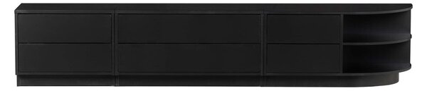 Čierny modulárny TV stolík z borovicového dreva 78x40 cm Finca – WOOOD