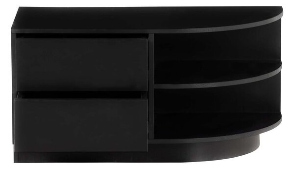 Čierny modulárny TV stolík z borovicového dreva 78x40 cm Finca – WOOOD