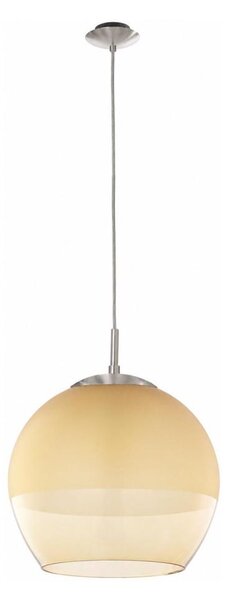 BRILAGI-LED Závesný luster na lanku RETRO GLASS 1xE27/60W/230V matný chróm/dymová béžová