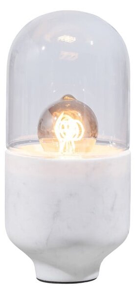 Biela stolová lampa so skleneným tienidlom (výška 26 cm) Asel – WOOOD