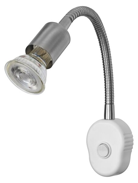 Osram - Flexibilné nástenné svietidlo PLUG TUBE FLEX 1xGU10/5W/230V matný chróm/biela