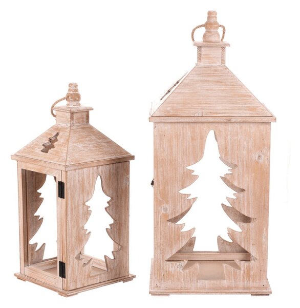 Set dvoch lampášov domček hnedý DA220 (2 ks)