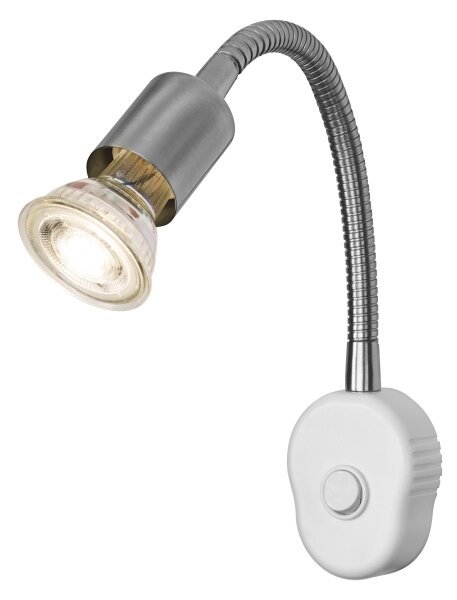 Osram - Flexibilné nástenné svietidlo PLUG TUBE FLEX 1xGU10/5W/230V matný chróm/biela
