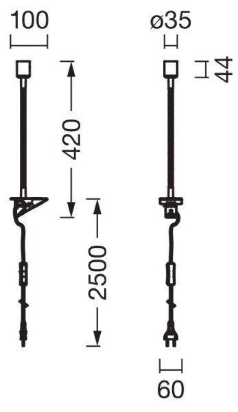 Osram - Lampa s klipom CLIP TUBE FLEX 1xGU10/5W/230V matný chróm