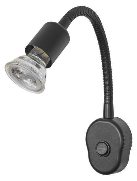 Osram - Flexibilné nástenné svietidlo PLUG TUBE FLEX 1xGU10/5W/230V čierne