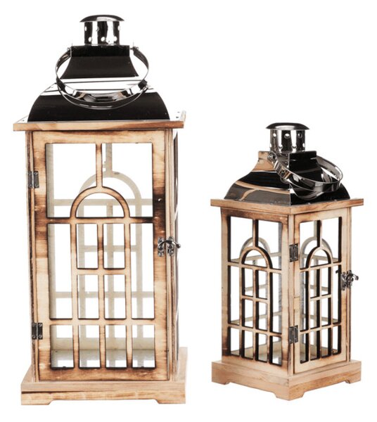 Set dvoch lampášov hnedý JL346 (2 ks)