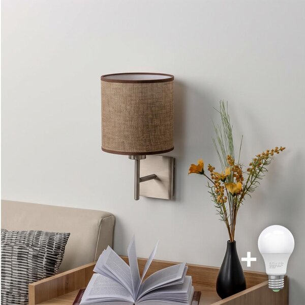 BRILAGI - LED nástenné svietidlo NUBILA 1xE27/60W/230V matný chróm/hnedá