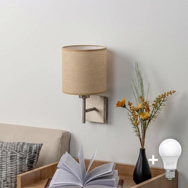 BRILAGI - LED nástenné svietidlo NUBILA 1xE27/60W/230V matný chróm/svetlohnedá