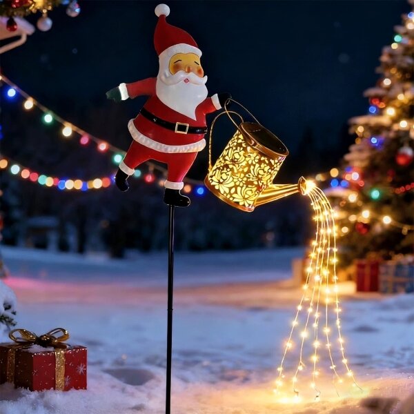 Aigostar- LED vonkajšia vianočná dekorácia 120xLED/3xAA/8 funkcií 80 cm IP44 Santa/teplá