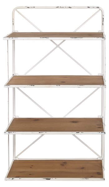 Biely antik kovový nástenný regál so 4 policami Chic Antique – 40*19*73 cm - Chic Antique
