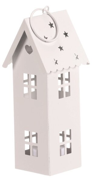 Lampáš domček s LED osvetlením biely LUC324-S