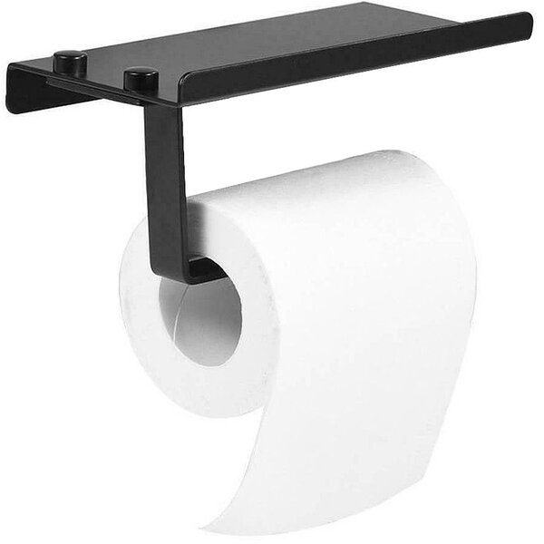 Rea príslušenstvo - Držiak toaletného papieru s poličkou 390226, čierna, HOM-00552