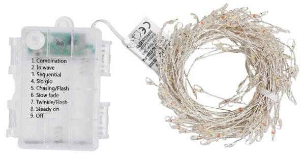 Aigostar - vonkajšia vianočná LED reťaz 200xLED/8 funkcií 3xAA 6,3m IP44 viacfarebná