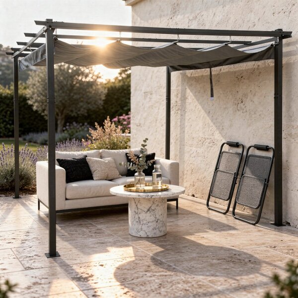 Záhradná pergola PERGO antracitová 300x400 cm
