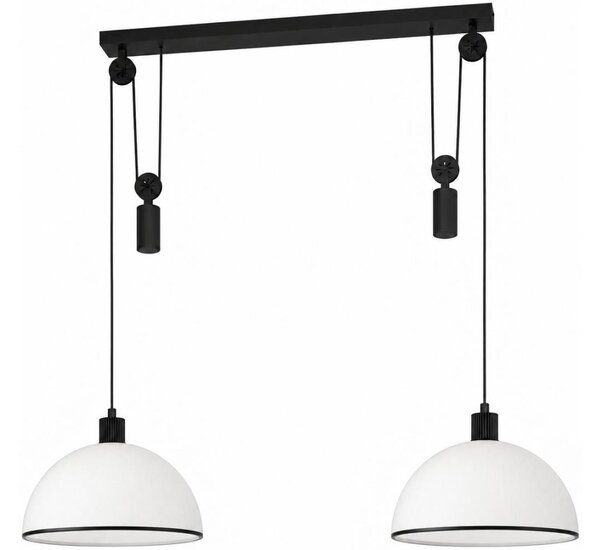 BRILAGI - LED luster na lanku RETRO GLASS 2xE27/40W/230V čierna/biela