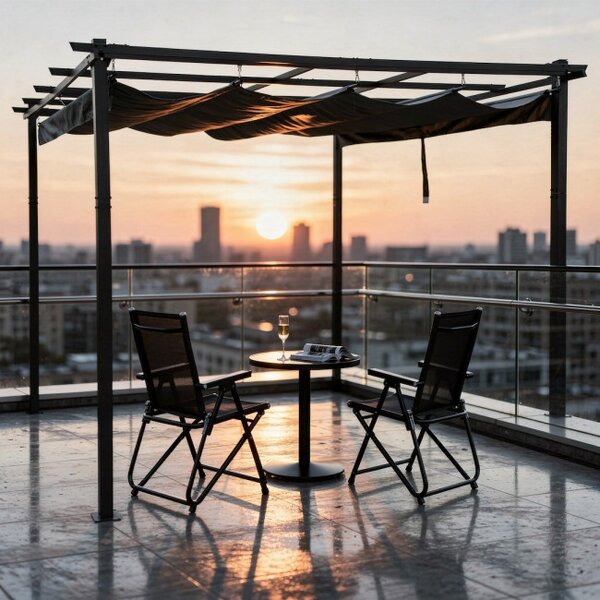 Záhradná pergola PERGO antracitová 300x400 cm