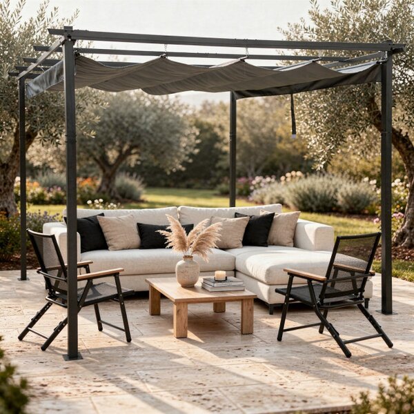 Záhradná pergola PERGO antracitová 300x400 cm