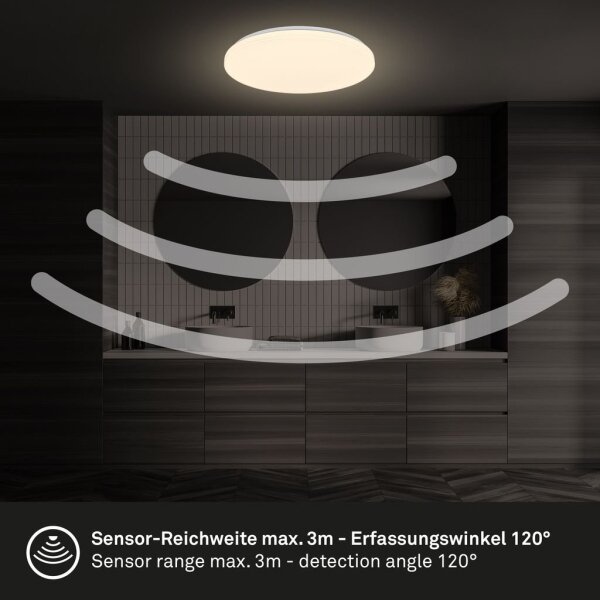 Briloner 3827-016 -LED Kúpeľňové stropné svietidlo so senzorom WALK LED/13W/230V IP54 pr.27cm