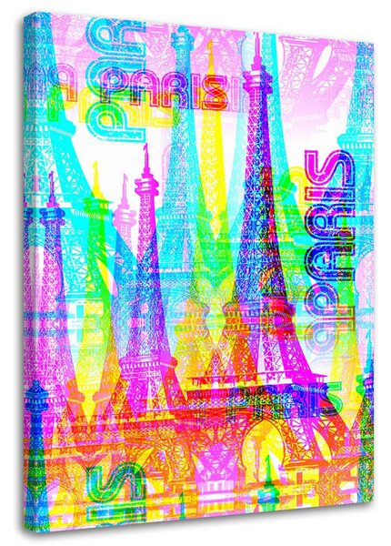 Gario Obraz Neon Paris Veľkosť: 60 x 90 cm, Prevedenie: Obraz na plátne