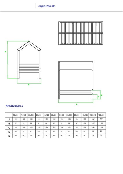 Posteľ MONTESSORI 3