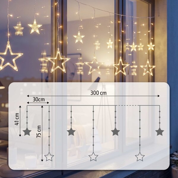 BRILAGI - LED Vianočný vonkajší záves 123xLED/3xAA/USB 3m IP44 teplá biela