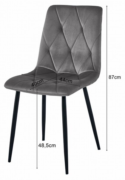 Jedálenský stôl 120×80 cm Craft čierny, so štyrmi stoličkami LIBRA sivé