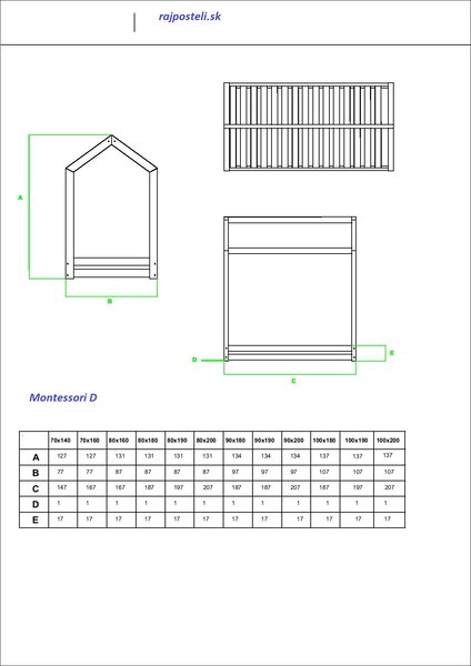 Posteľ MONTESSORI D