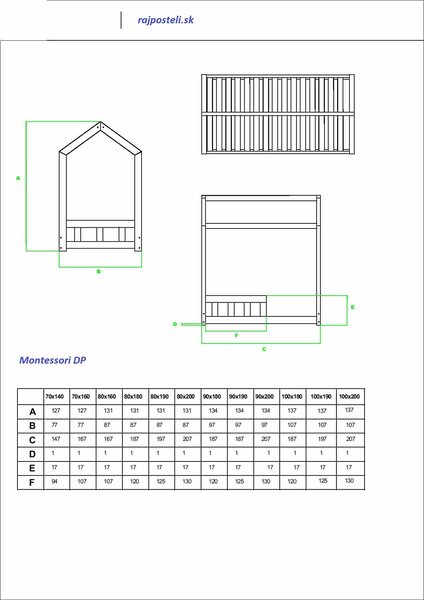 Posteľ MONTESSORI DP