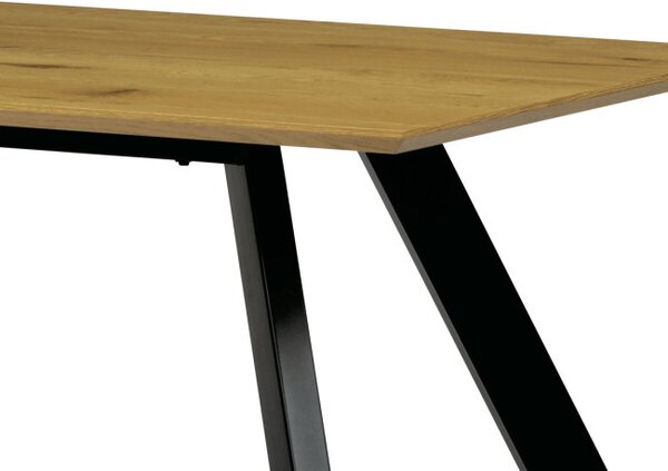 Jedálenský stôl 180x90 cm HT-723 OAK dub / čierne nohy