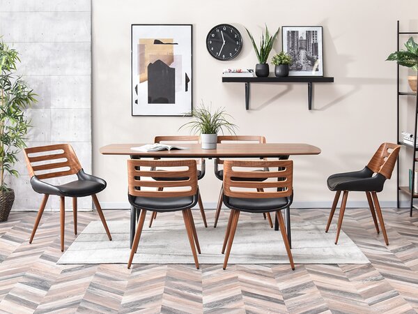Jedálenská stolička NESTA - orech / čierna