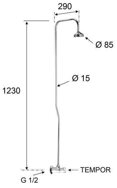 Sapho Sapho, sprchový stĺp s tlačným ventilom, chróm, TEM400