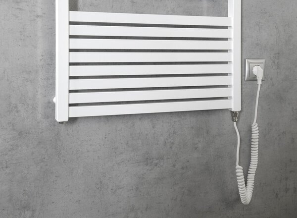 Aqualine Aqualine, TONDI-E elektrické vykurovacie teleso, rovné, 600x1690 mm, 800W, biela, DE490T