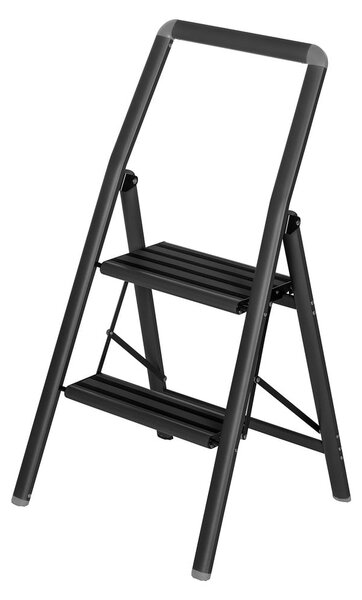 Čierne schodíky Wenko Compact, výška 91,5 cm