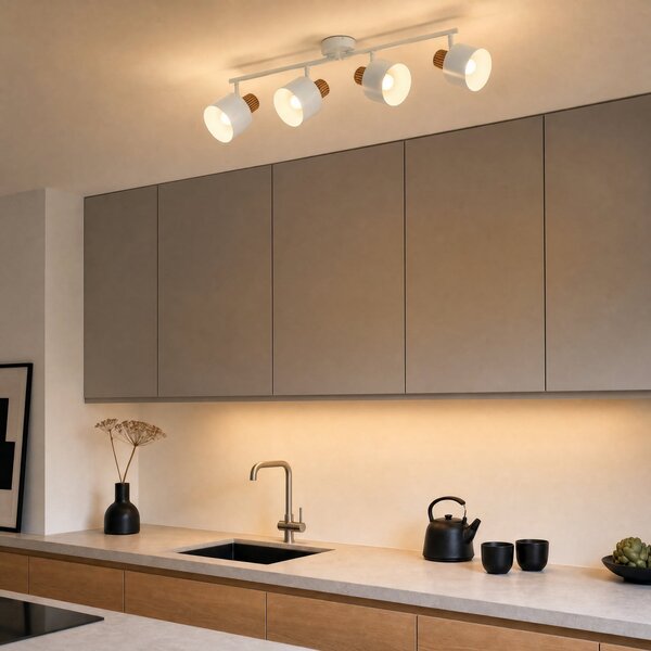 Stropné Lampa Lindby, Lenja, stmievateľné, Béžová, Obývacia izba, Kov, Moderný