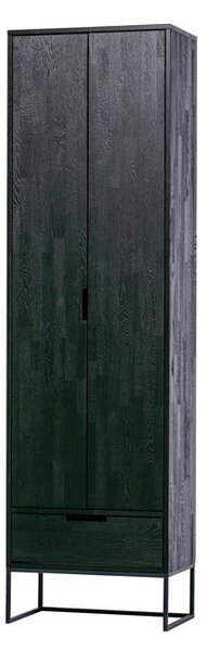 Čierna šatníková skriňa z jaseňového dreva 60x210 cm Silas – WOOOD