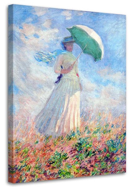 Obraz na plátne Žena s dáždnikom otočená doprava - Claude Monet, reprodukcia Rozmery: 40 x 60 cm