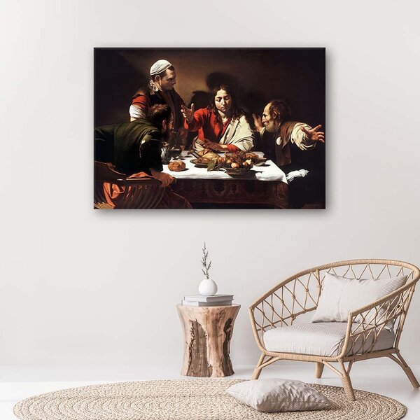 Obraz na plátne Večera v Emmaus - Michelangelo Merisi da Caravaggio, reprodukcia Rozmery: 60 x 40 cm
