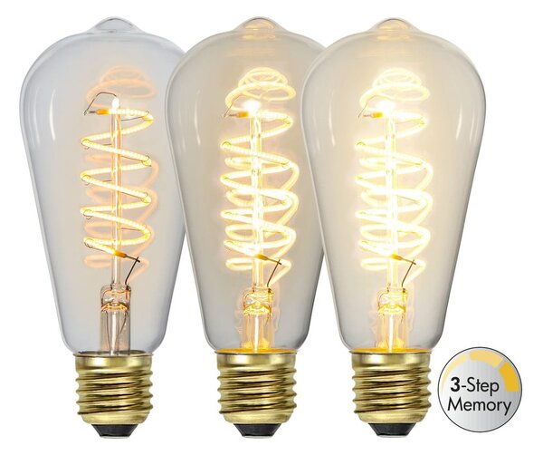 Teplá LED/filamentová žiarovka so stmievačom E27, 4 W Spiral Filament – Star Trading