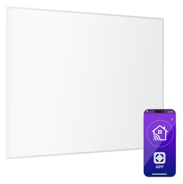 Klarstein Wonderwall 960 Smart, infračervený ohrievač, 80 x 120 cm, 960 W, týždenný časovač, IP24, biely