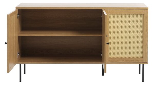Nízka komoda v dekore duba v prírodnej farbe 140x80 cm Pensacola – Unique Furniture