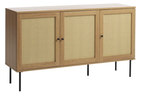 Nízka komoda v dekore duba v prírodnej farbe 140x80 cm Pensacola – Unique Furniture